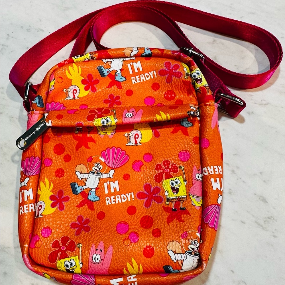 SpongeBob SquarePants Orange Crossbody Bag - "I'm Ready!" Print